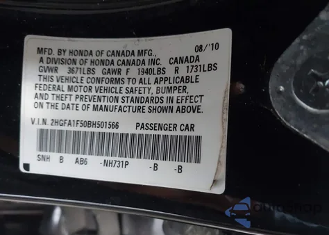 2011 Honda Civic Lx from USA, damaged, VIN 2HGFA1F50BH501566